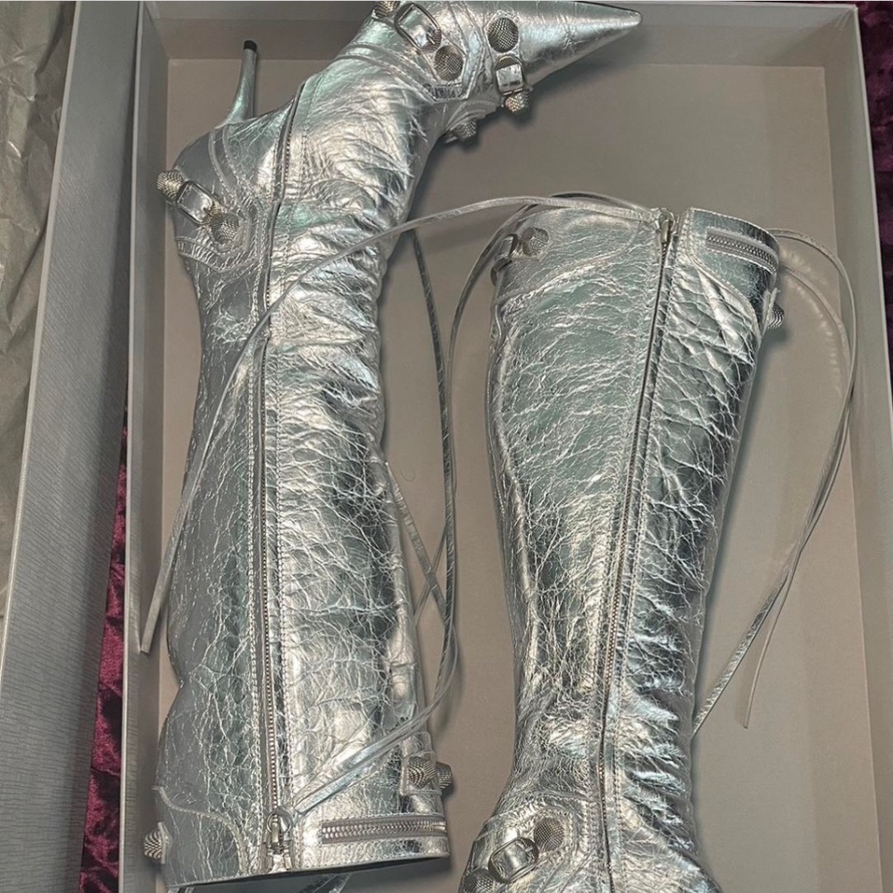 Balenciaga Metallic Cagole Boots